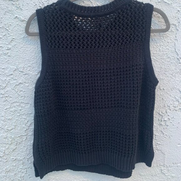 Black Cable Knit Sweater Vest - Picture 4 of 4